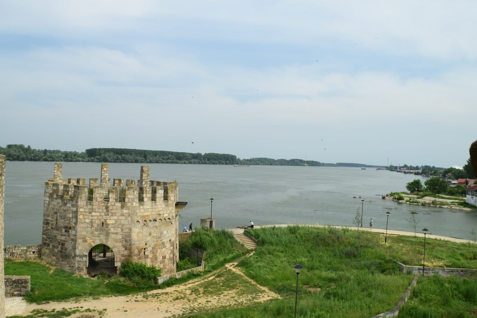 Smederevo — one of Europe's largest lowland fortresses. The medieval Smederevo Fortress walls on the Danube