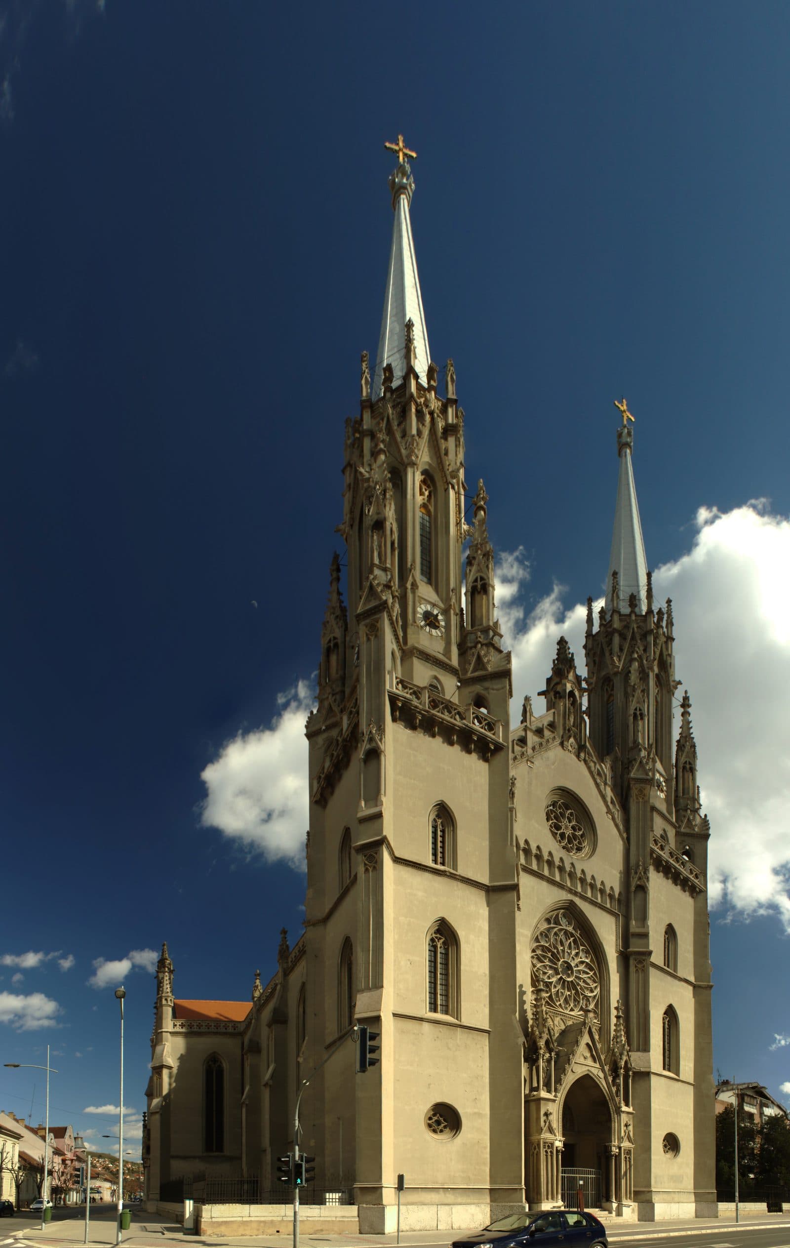 The Cathedral of St. Gerhard, among Serbia's tallest churches. The neo-Gothic Cathedral of St. Gerhard in Vršac